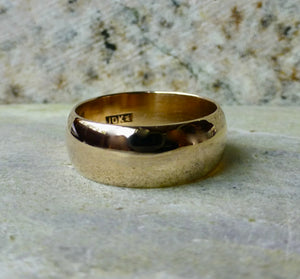 Antique Wedding Band By JR Wood and Sons, 10 Karat Rose Gold Wedding Band