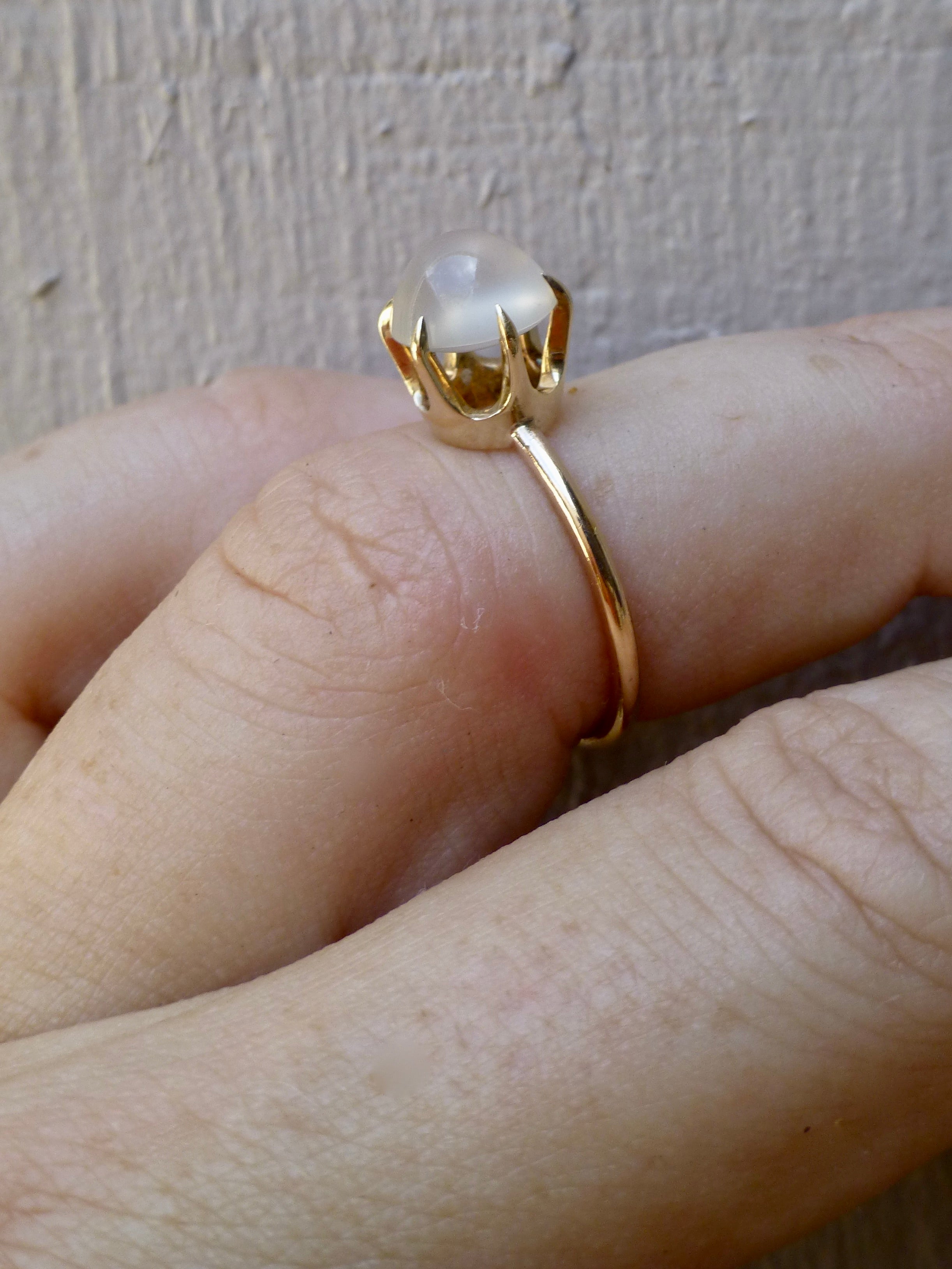 Antique Moonstone Ring In 10 Karat Rose Gold