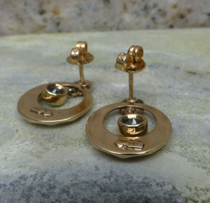 Art Deco Blue Zircon Earrings In 10 Karat Gold