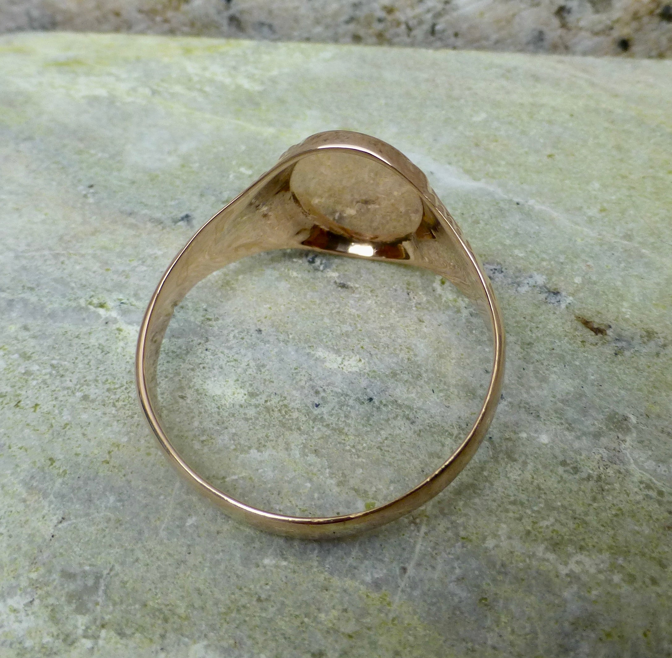 Art Deco S Monogram Signet Ring In 10 Karat Rose Gold