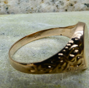 Art Deco S Monogram Signet Ring In 10 Karat Rose Gold