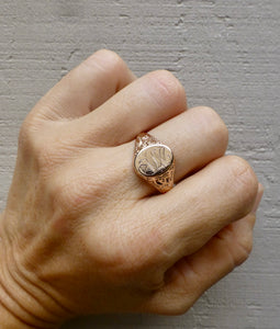 Art Deco S Monogram Signet Ring In 10 Karat Rose Gold