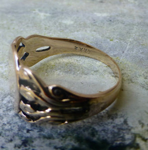 Antique Blank Signet Ring In 10 Karat Gold, By JR Woods and Sons