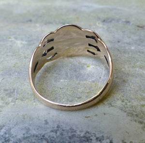 Antique Blank Signet Ring In 10 Karat Gold, By JR Woods and Sons