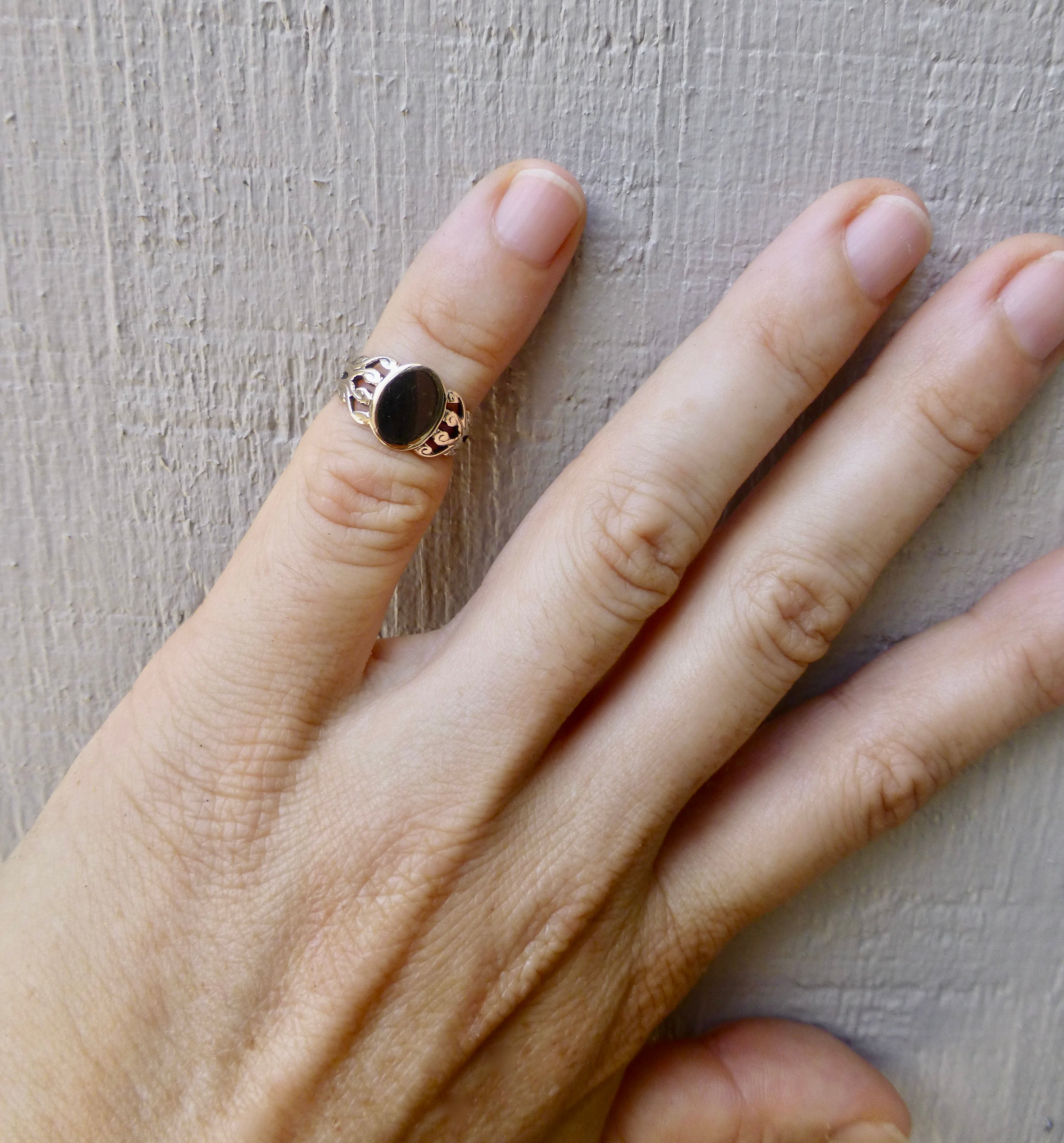 Antique Blank Signet Ring In 10 Karat Gold, By JR Woods and Sons