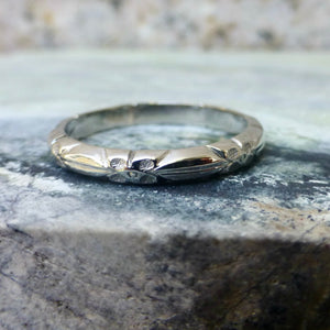 Vintage 14k White Gold Wedding Band