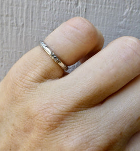 Vintage 14k White Gold Wedding Band
