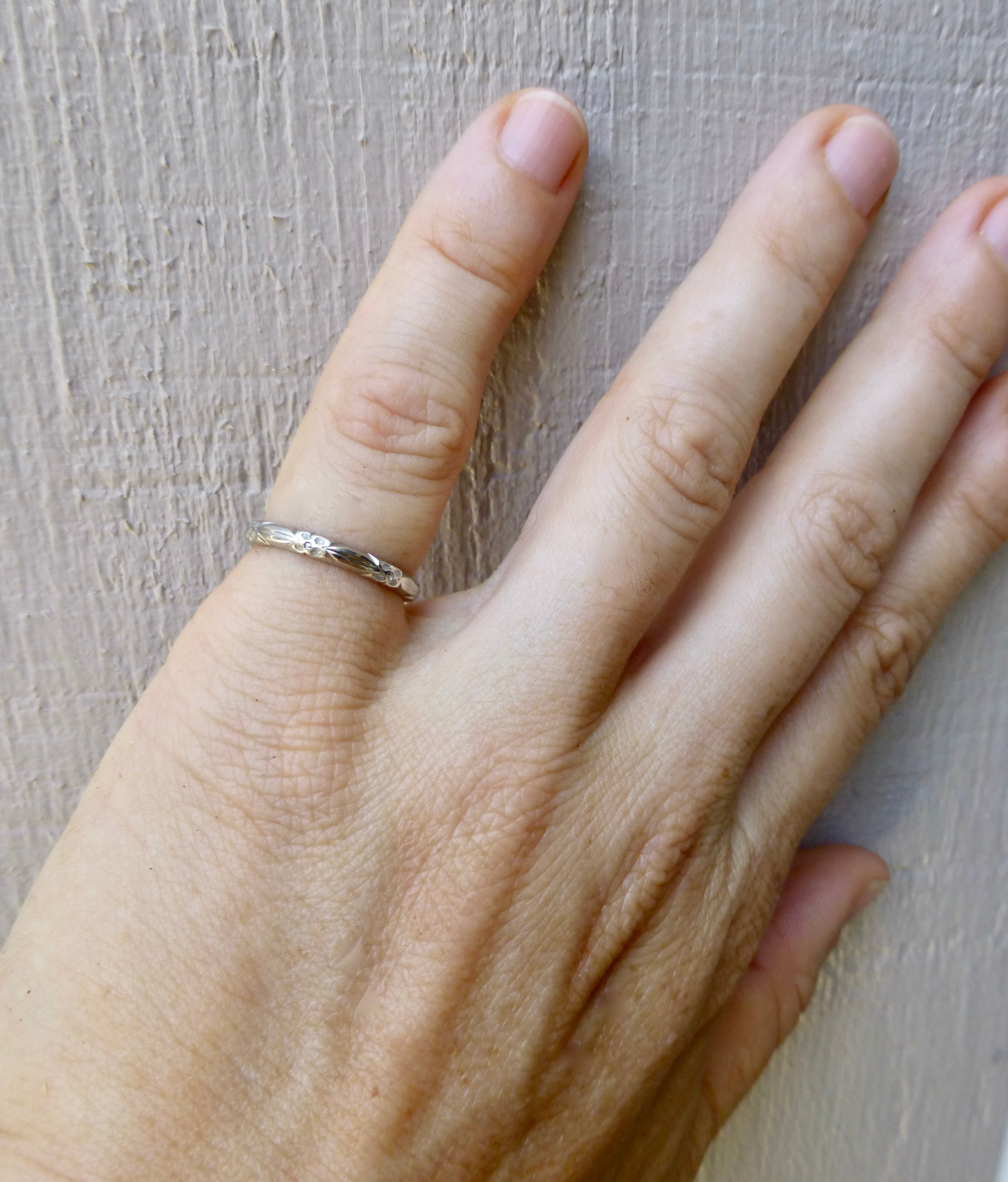 Vintage 14k White Gold Wedding Band