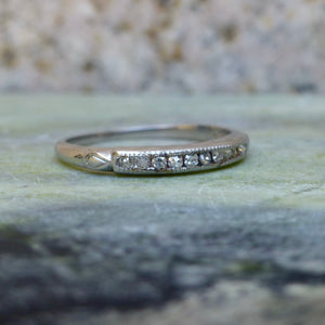 Late Art Deco Platinum and Diamond Wedding Band