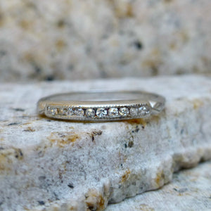 Late Art Deco Platinum and Diamond Wedding Band
