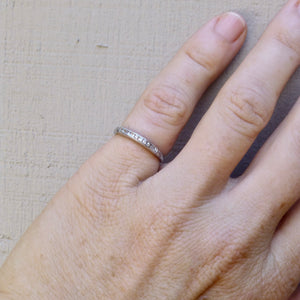 Late Art Deco Platinum and Diamond Wedding Band