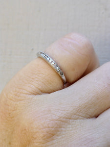 Late Art Deco Platinum and Diamond Wedding Band
