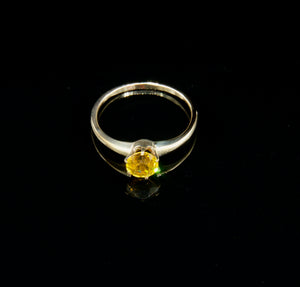 Art Deco Yellow Paste Gemstone Ring