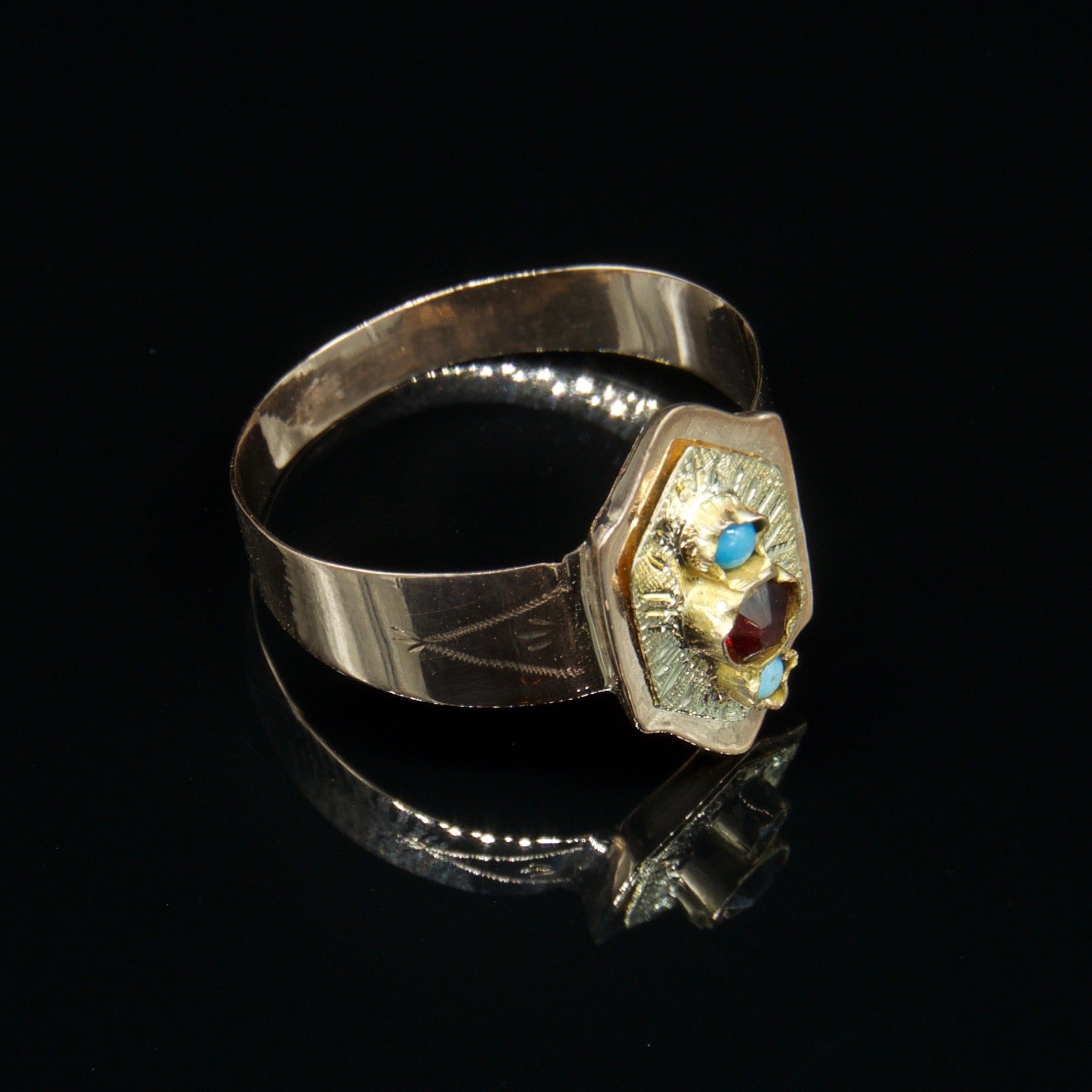 Antique Victorian Garnet Signet Ring