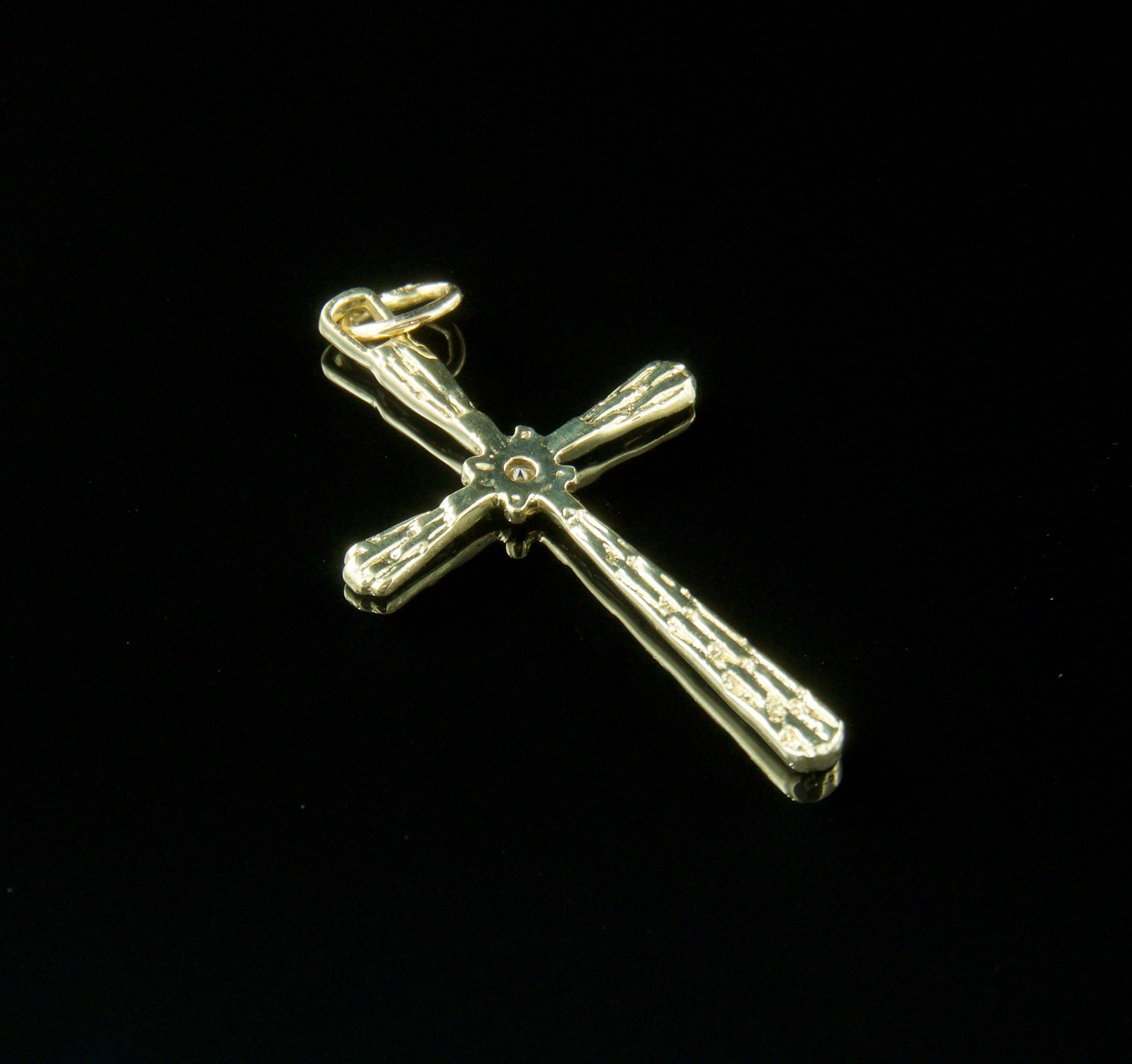 Vintage Diamond And 14k Gold Cross