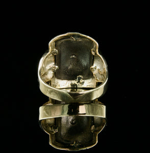 Large Retro Men's Signet Ring In 10 Karat Gold