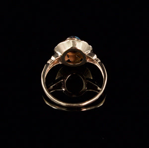 Late Art Deco Boulder Opal Ring In 10 Karat Gold