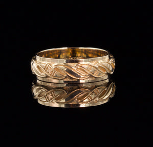 Retro Yellow Gold Twist Wedding Band In 10 Karat Gold