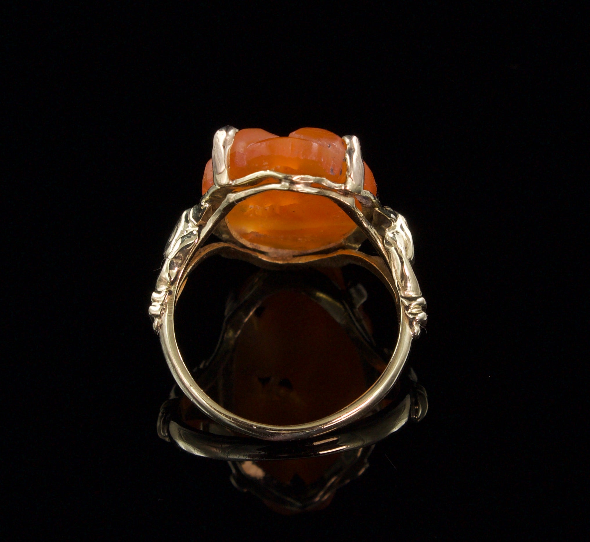Retro Carnelian and 10K Gold Signet Ring