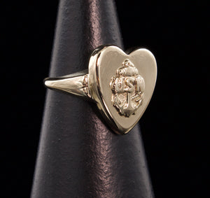 Retro US Navy Heart Ring In 10 Karat Gold