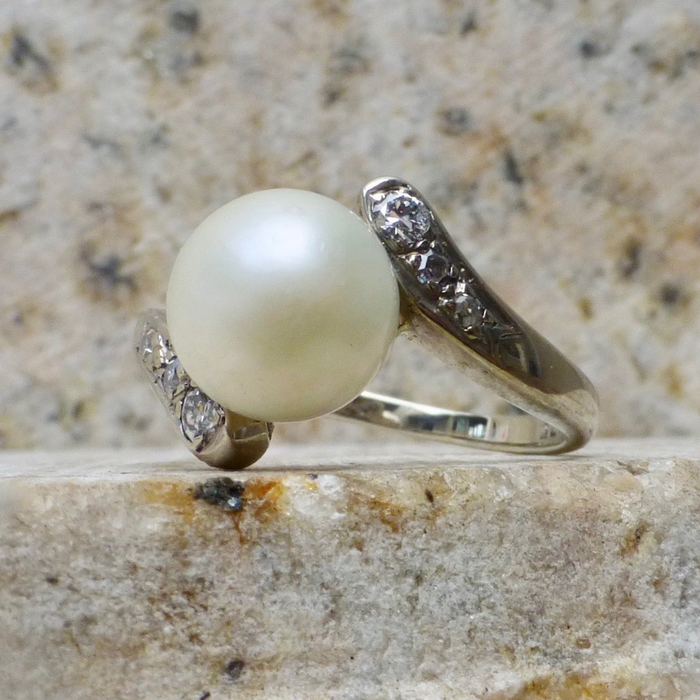Citrine Diamond Ring - 14k Gold - Vintage – Vintage Paris Jewelry