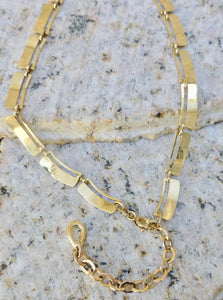 Mid Century Modern 1970's Gold Wide Link Chain Necklace