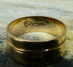Vintage European Made Modernist Gold Ring In 9 Karat Gold