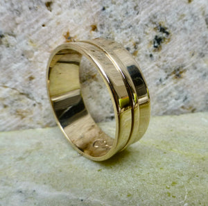 Vintage European Made Modernist Gold Ring In 9 Karat Gold