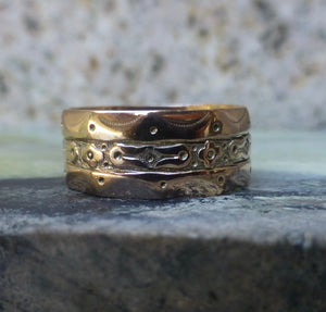 Victorian Embossed Cigar Style Wedding Band In 10k Rose Gold