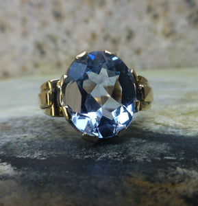 Mid Century Topaz Ring In 14 Karat Gold