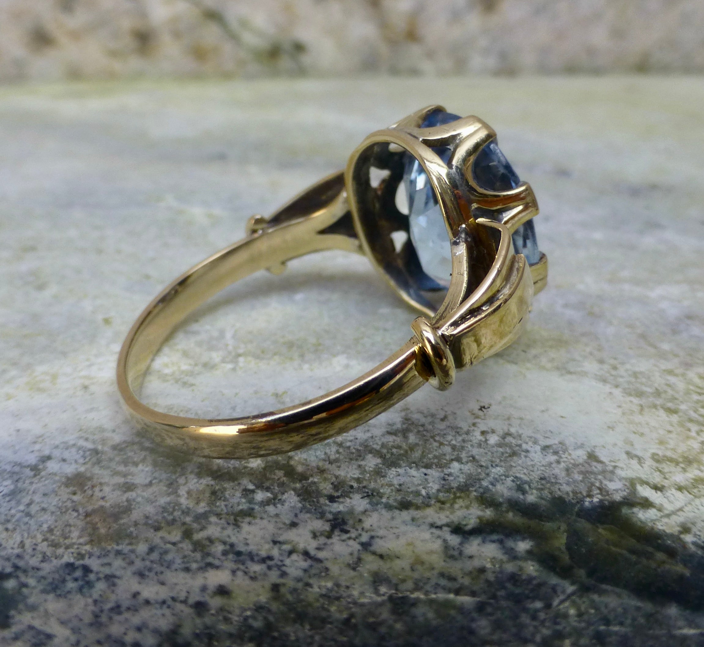 Mid Century Topaz Ring In 14 Karat Gold