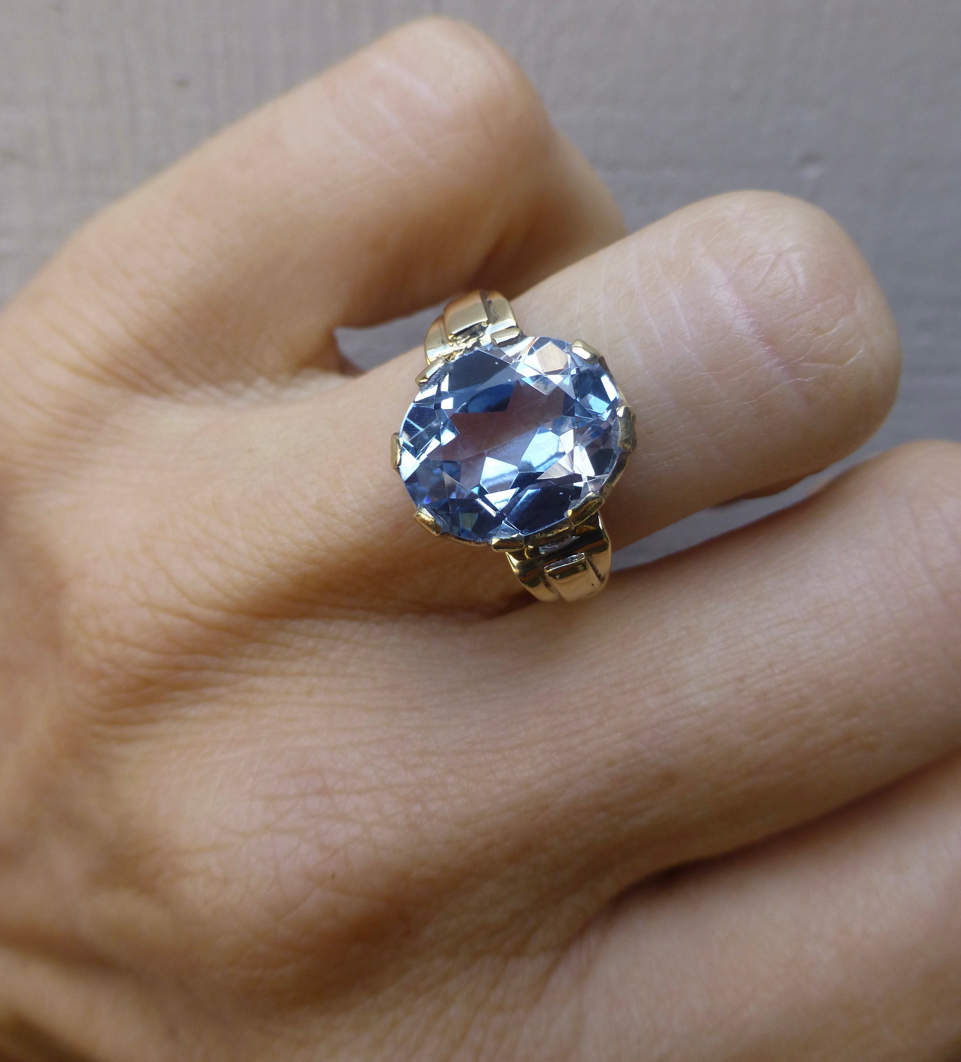 Mid Century Topaz Ring In 14 Karat Gold