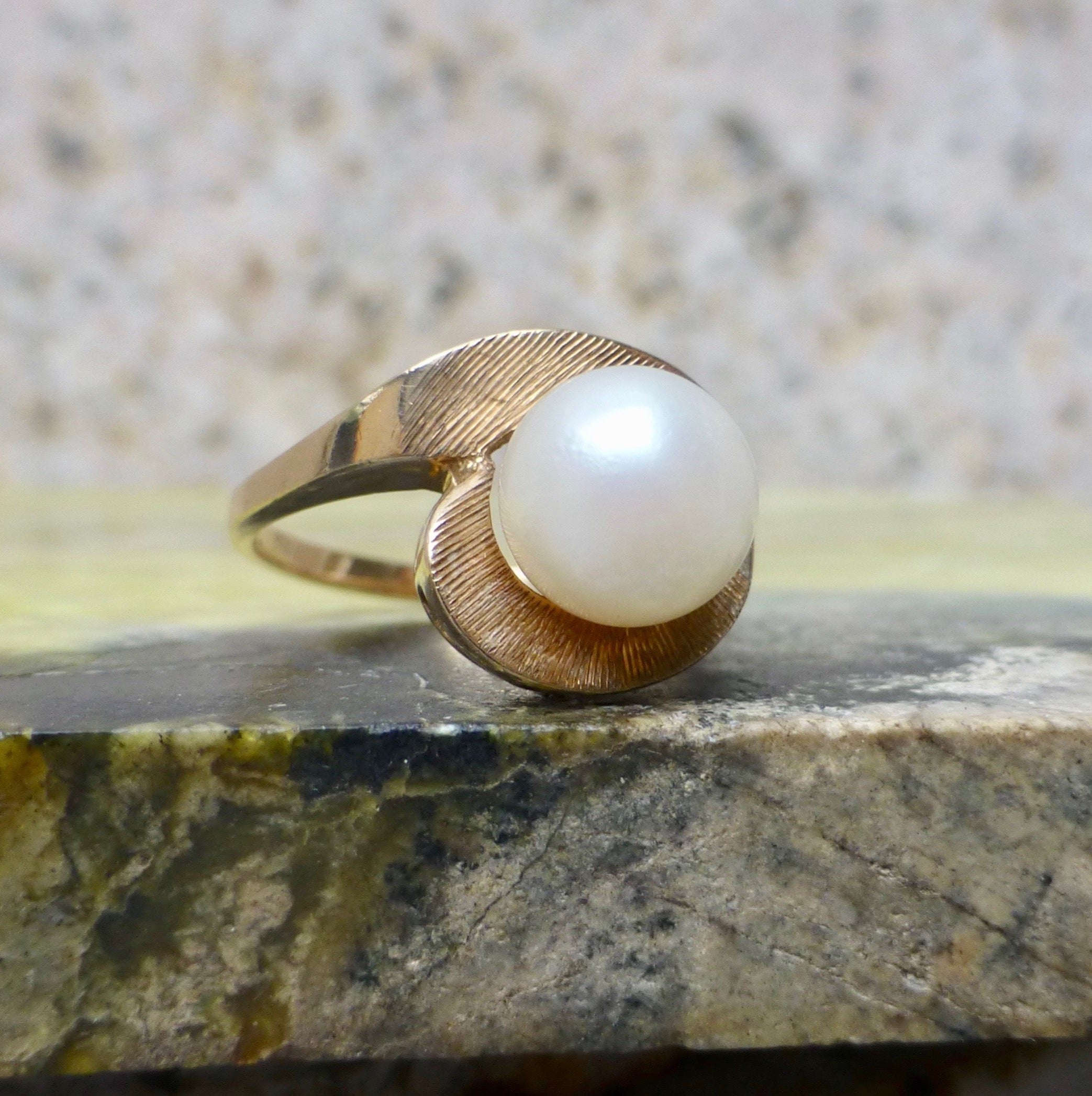 Cultured Pearl Ring 14ct Yellow Gold – Size Q (US 8) | KEO Jewellers